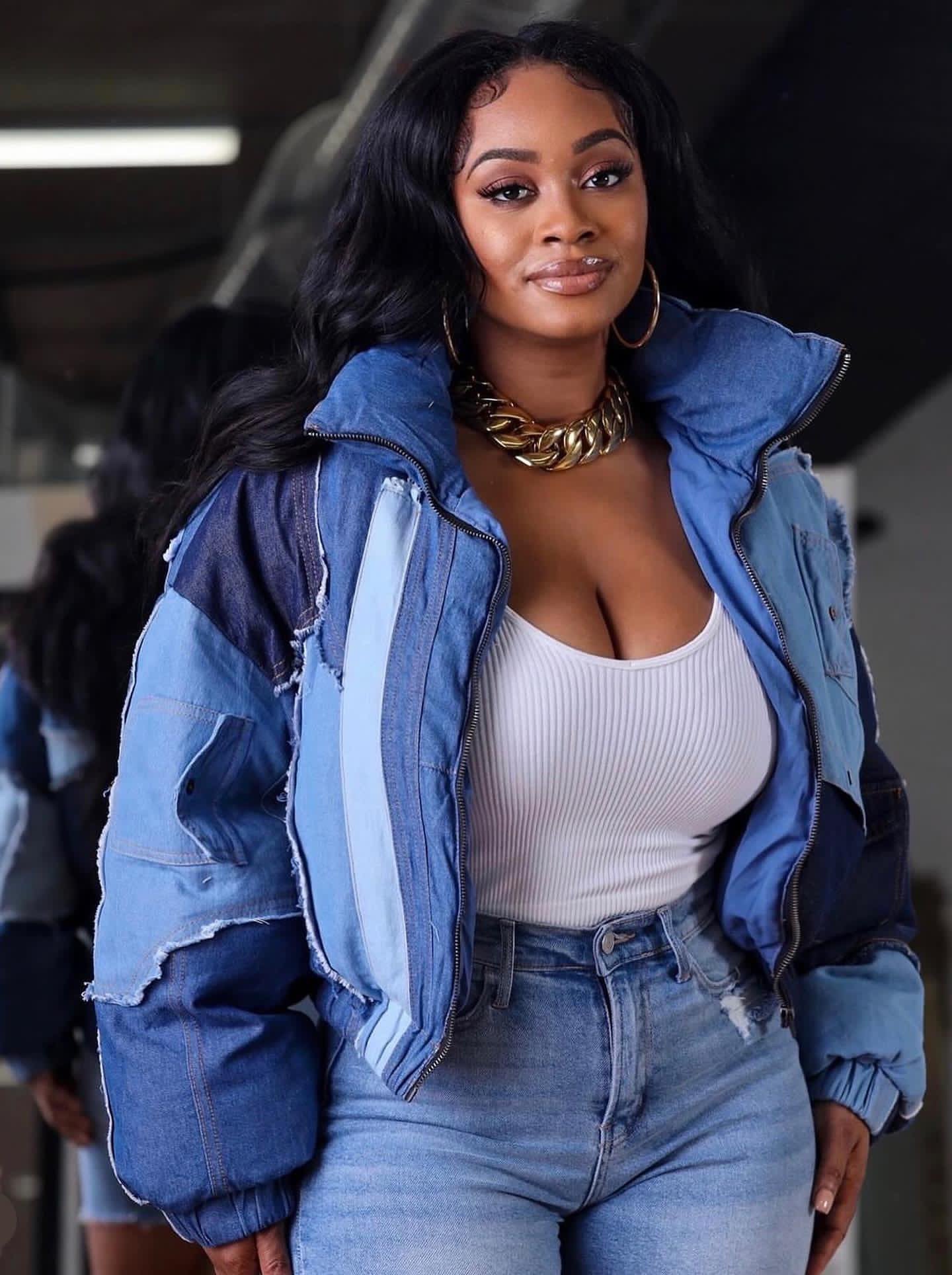 Patch work denim jacket