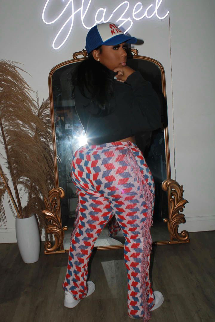 Fringe sweater pants
