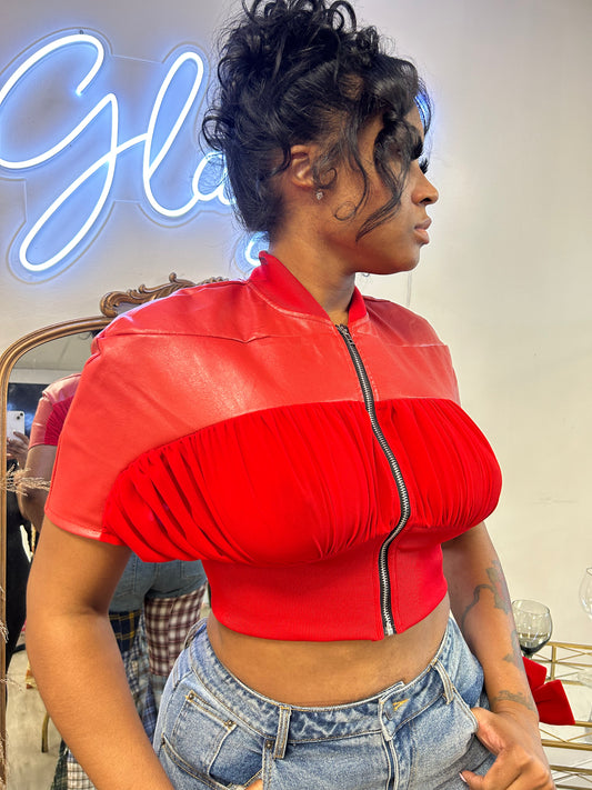 Jetta red leather top