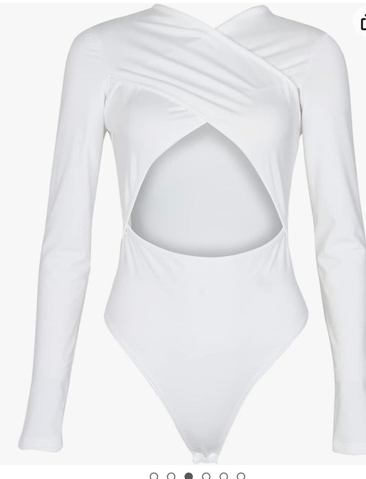 White cross bodysuit